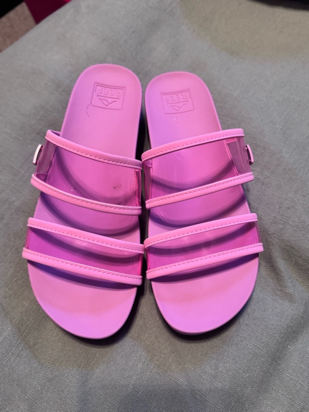 Reef Women’s Pink Triple-Strap Slide Sandals